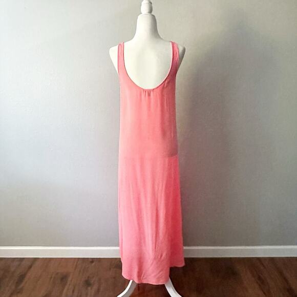 J. Crew Peach Pink 100% Silk Scoop Neck Maxi Dress women's size XS - Picture 5 of 11